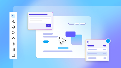 The Bubble editor, with a pop up to build a data type.